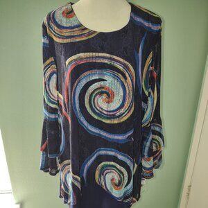 NWT Calessa Navy Blue Tunic. Size XL